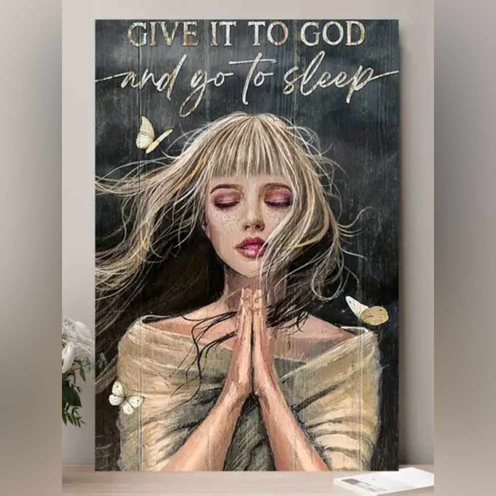 Inspirational Wall Art with Praying Woman